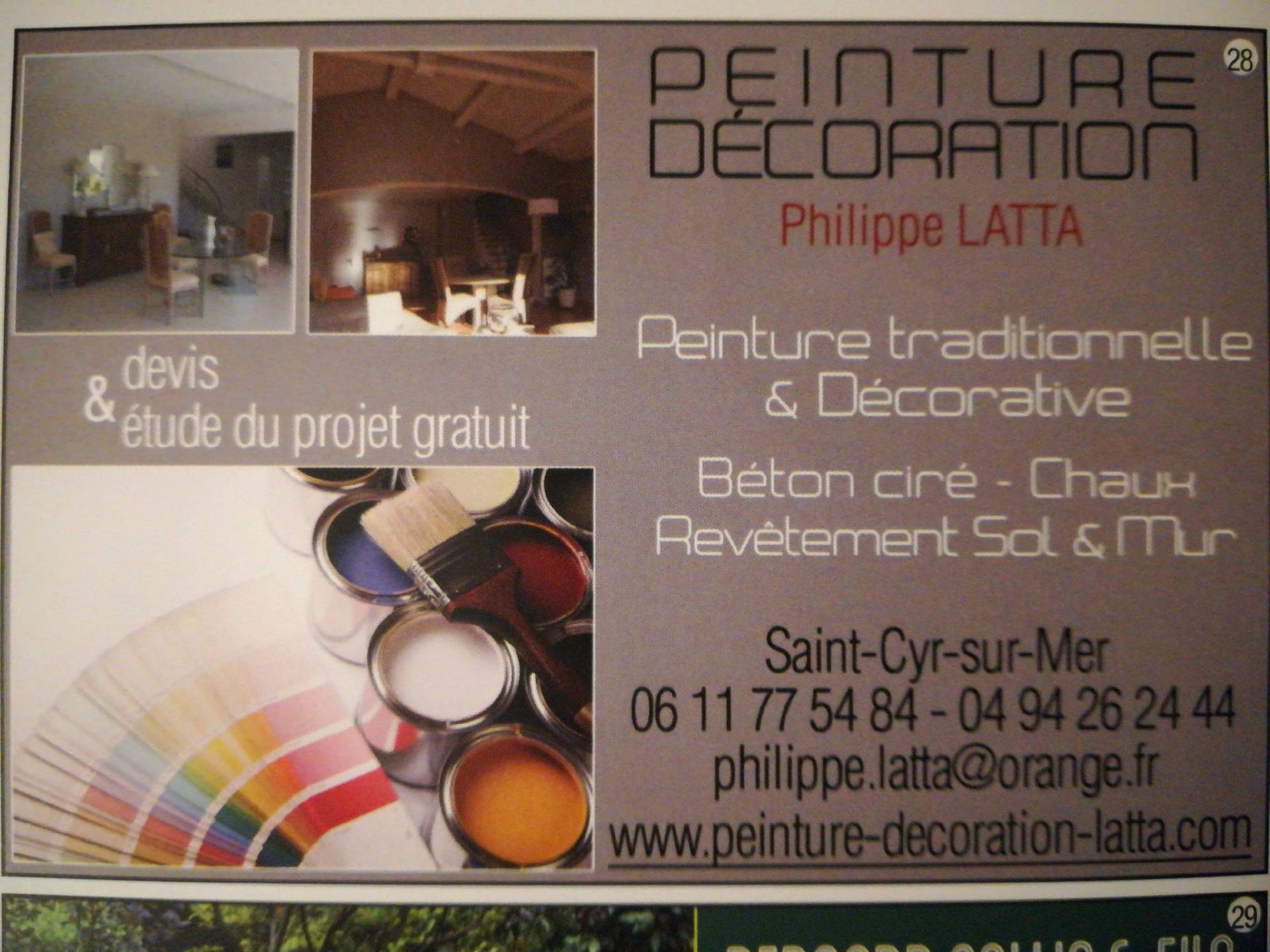 peinture et décoration Saint-Cyr-sur-Mer Philippe LATTA