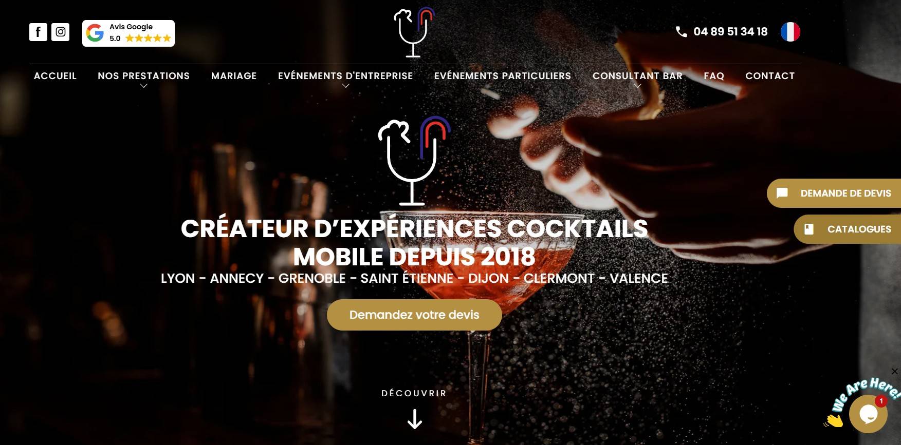 Qui contacter pour une prestation de bar à cocktail pour l'animation d'un mariage à Lyon ? - La Barmobile