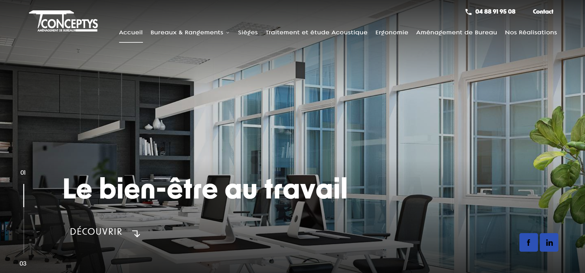 Entreprise spécialisée dans la conception et l'aménagement de bureaux pour professionnels à Montpellier dans l'Hérault - Conceptys Aménagement 