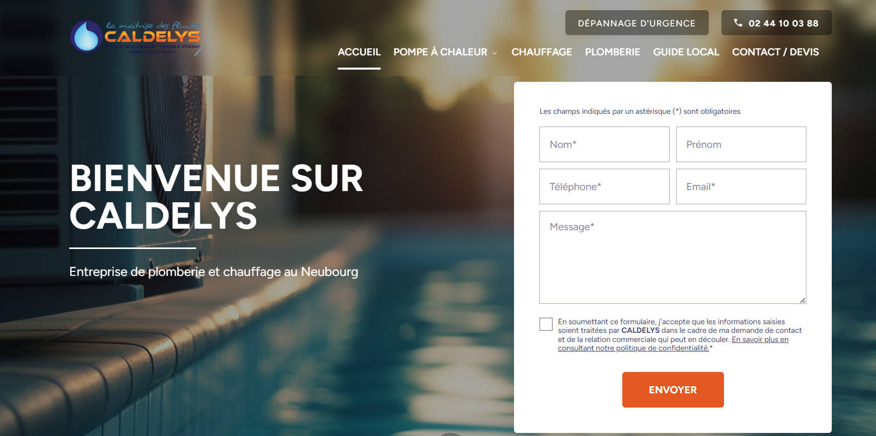 Plombier chauffagiste certifié RGE spécialisé en installation, mise en service et entretien de pompe à chaleur Atlantic à Bernay 27300 en Normandie - Caldelys