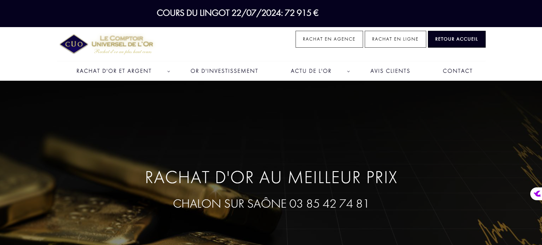Agences de rachat d'or dans le Rhône - Comptoir Universel de l'Or