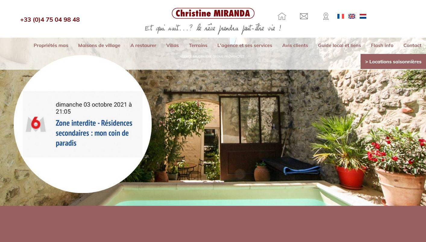 Proprietes de prestige en Drome et Drome Provençale, Christine Miranda immobilier