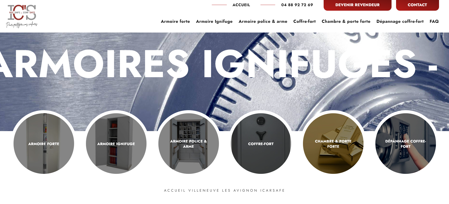 Vente d'armoires fortes pour police et professionnels de l'armement pour stocker des armes à Paris : ICar'Safe