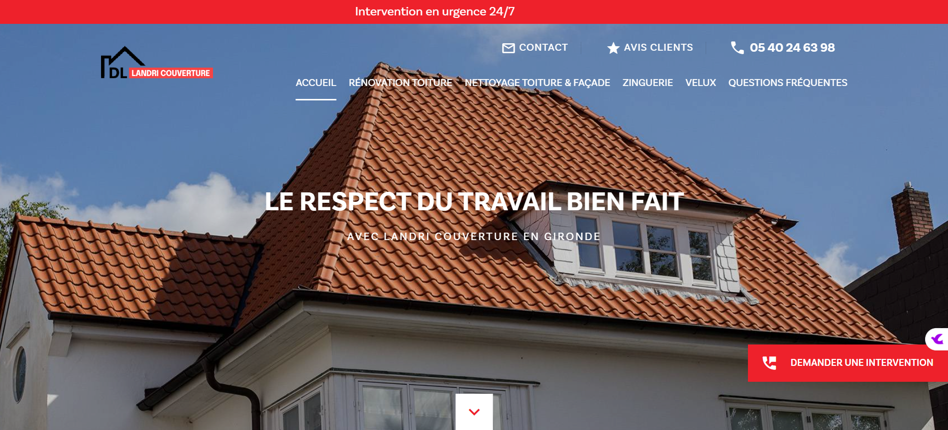 Devis pour un démoussage de toiture par pulvérisation avec un artisan qualifié et pas cher à Bordeaux en Gironde 33 - Landri Couverture