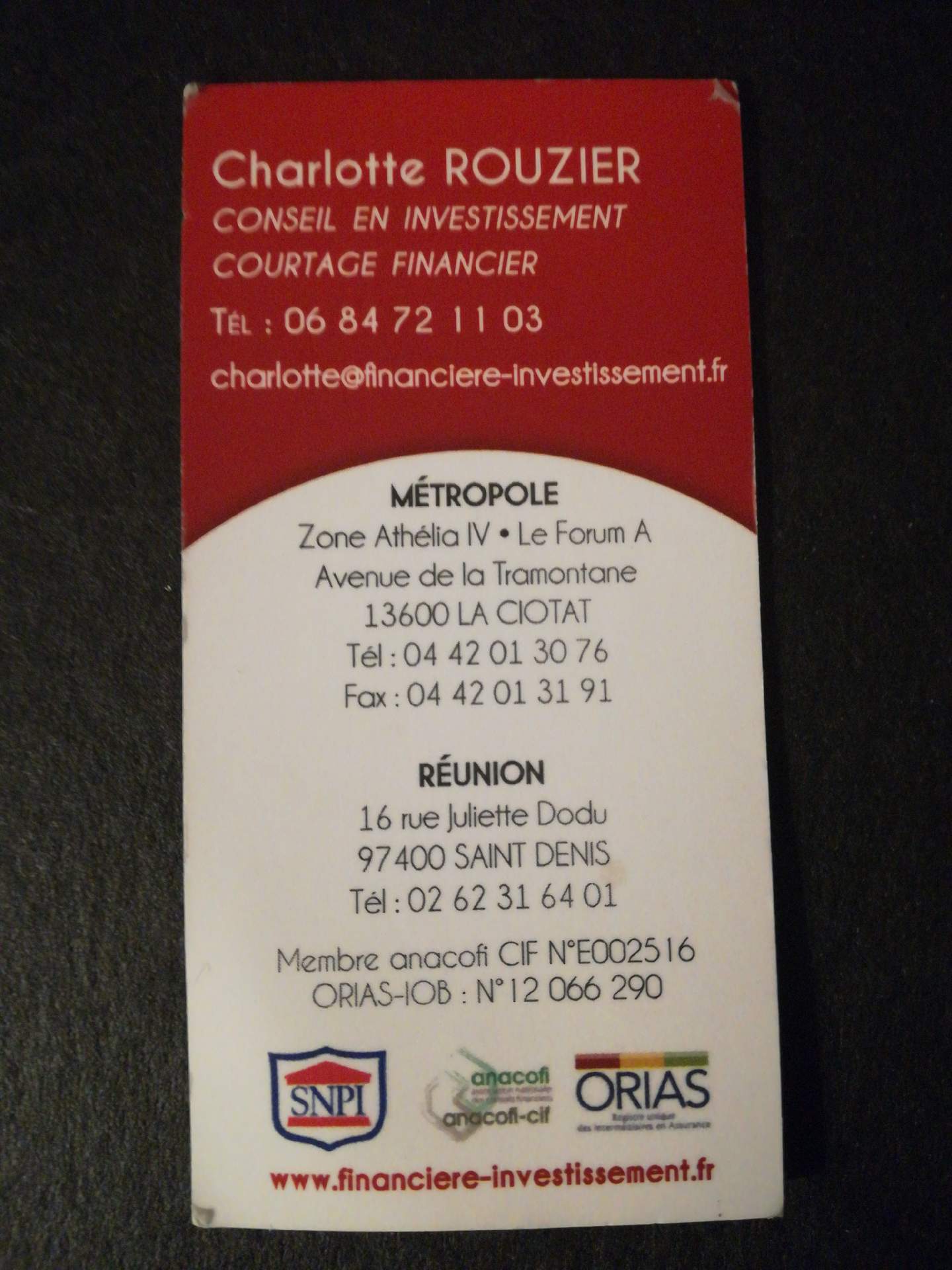 conseiller en investissement courtage et en financement La Ciotat Charlotte rosier La financière investissement