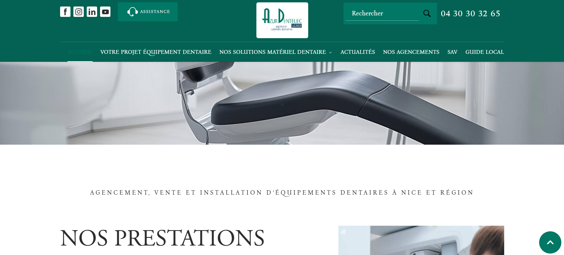 Conception et agencement de cabinet dentaire Nice Alpes maritimes - AZUR DENTELEC