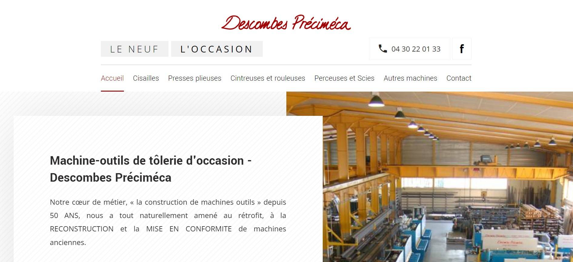 Vente de machine de cisailles hydraulique d'occasion à Lyon : Descombes 