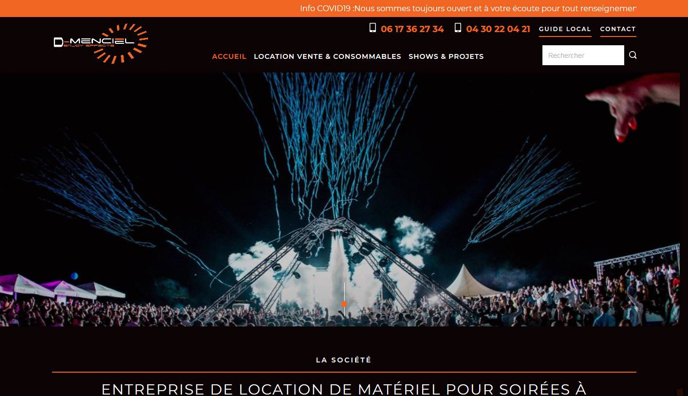 Location de matériel à effets spéciaux et mobilier lumineux pour événements - D-Menciel