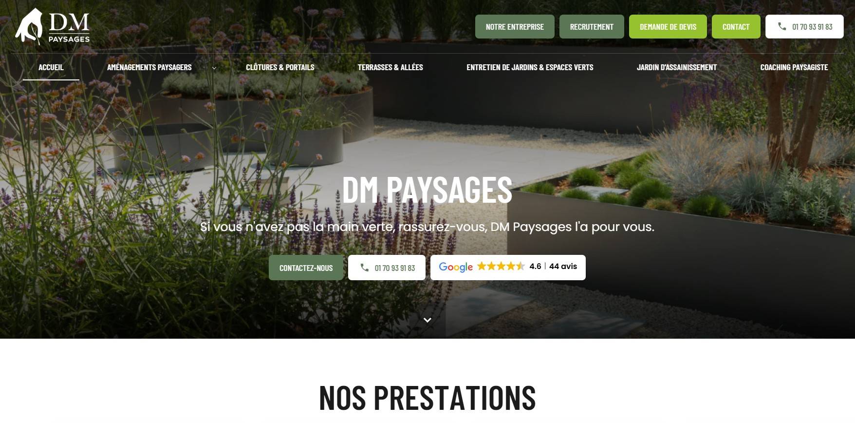 Entreprise de paysagisme spécialisée en création et aménagement de jardins et espaces verts sur-mesure avec conception sur plans 3D pour particuliers et professionnels à Melun 77 en Seine et Marne - DM Paysages 
