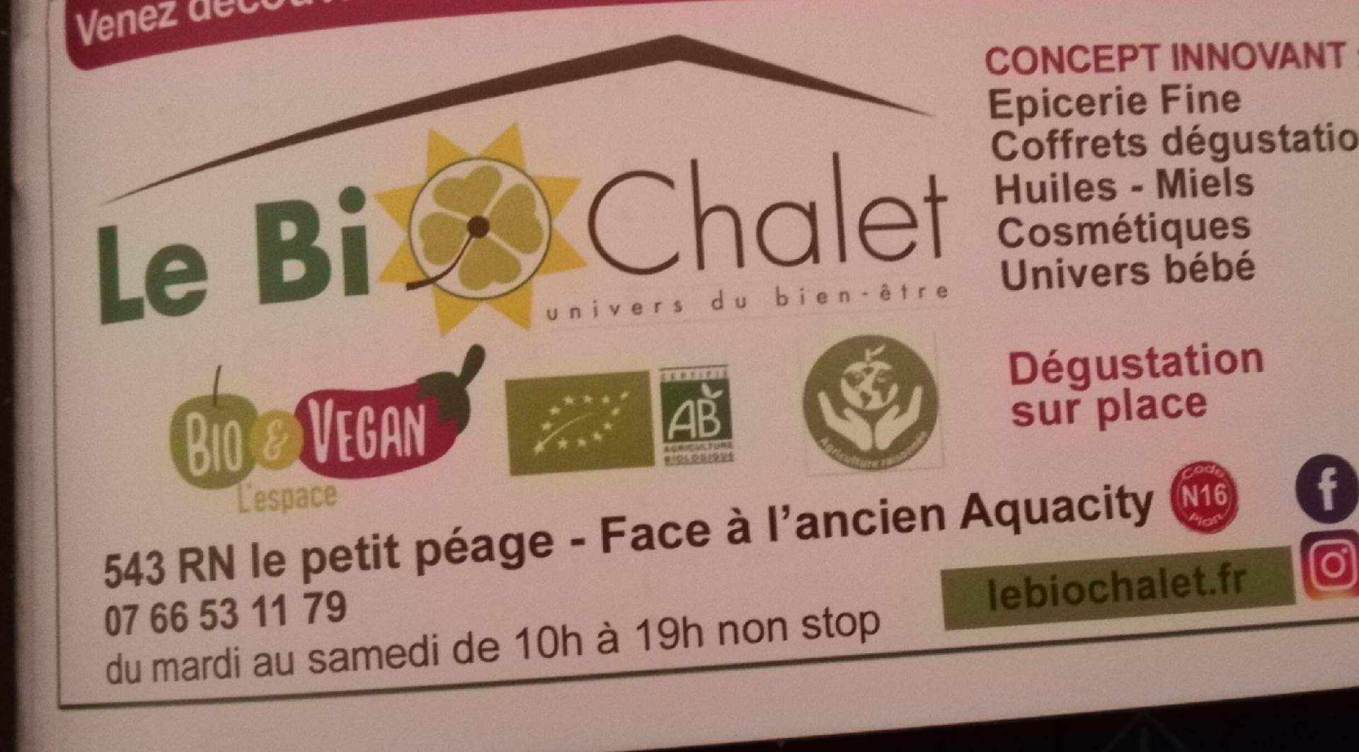 Vente de produits naturels, bio Septemes les Vallons Le Bio Chalet