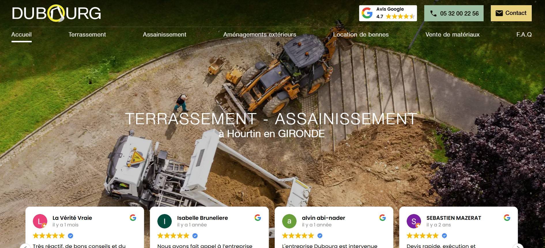 Entreprise de terrassement à Hourtins pour réalisation d'une allée goudronnée avec devis gratuit et intervention rapide à Lesparre Médoc - Dubourg Terrassement