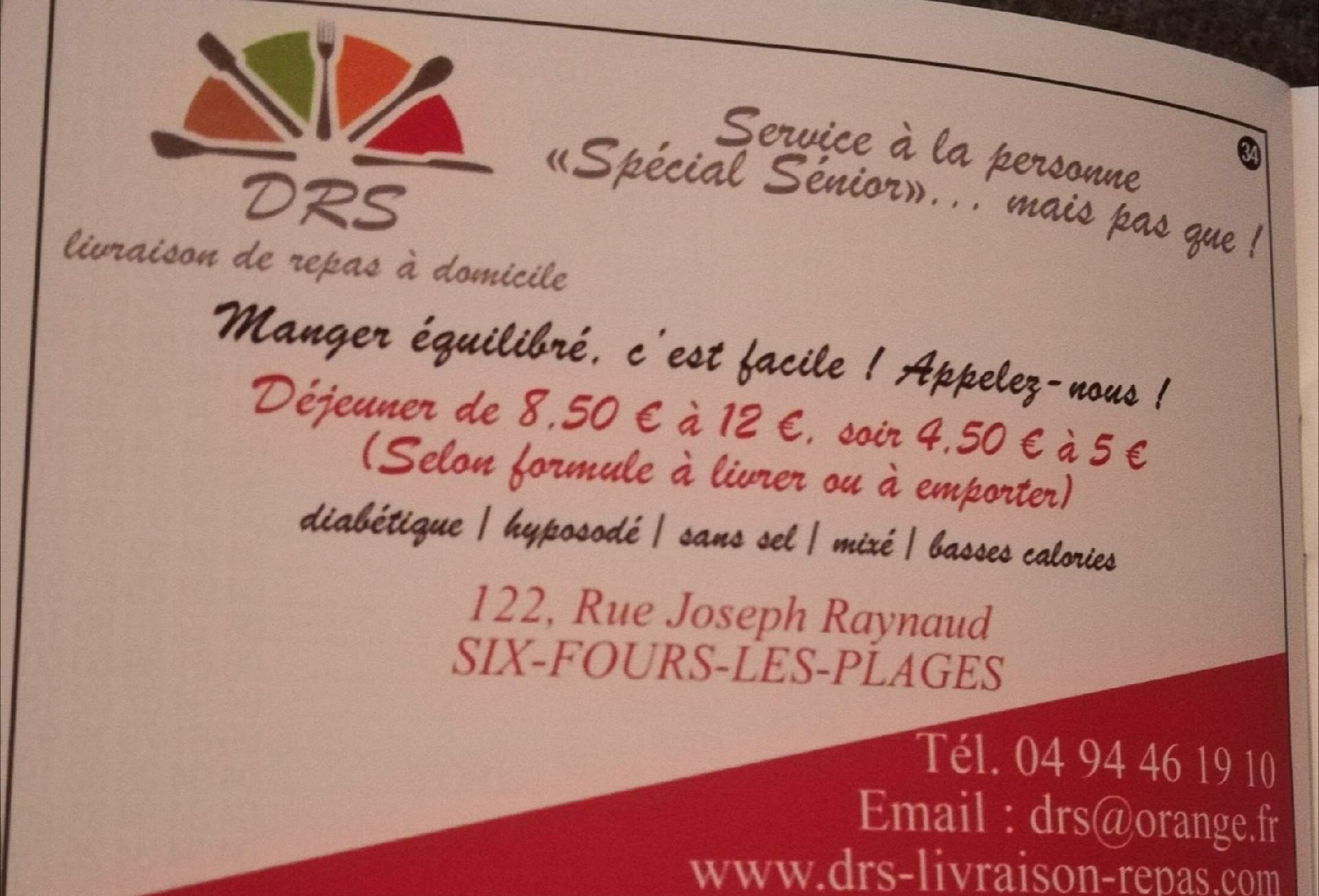 Traiteur, livraison de repas à domicile six-fours-les-plages DRS