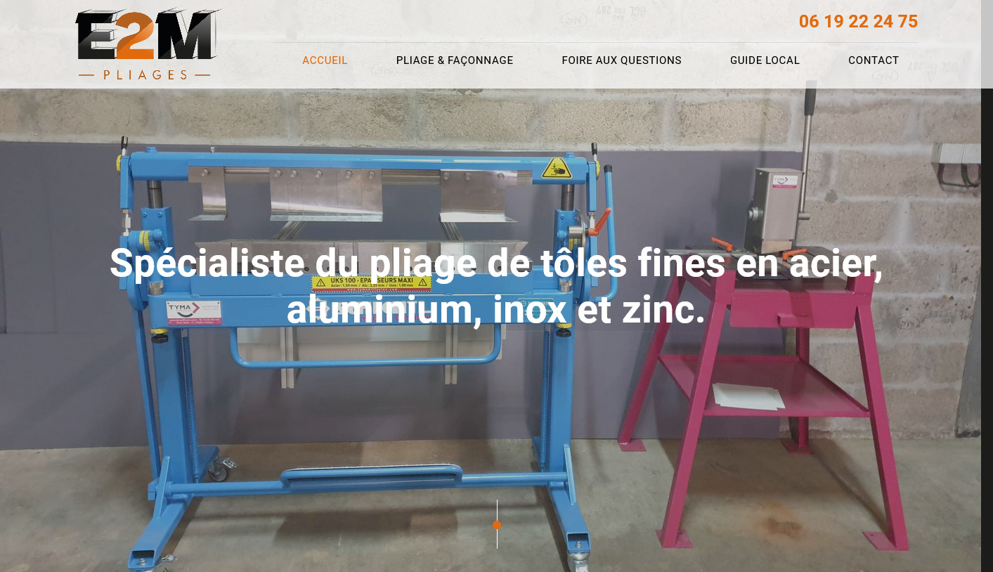 Entreprise de pliage de tôle sur mesure à Créon en Gironde - E2M Pliages