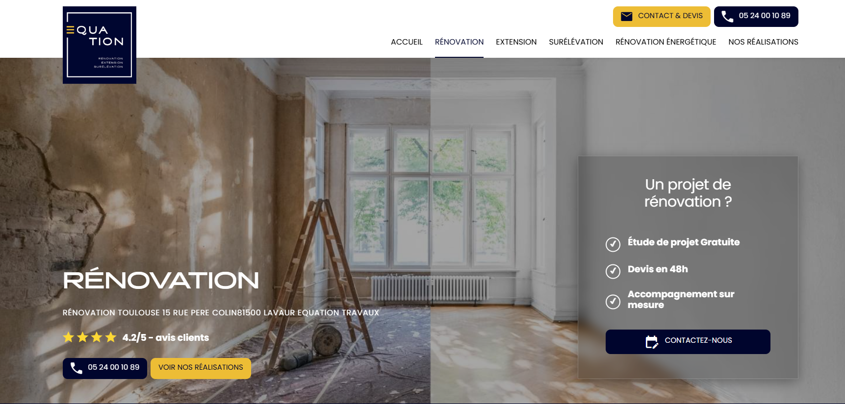 Entreprise de rénovation de maison tous corps d’état avec suivi de chantier clé en main à Toulouse 31 en Haute-Garonne - Equation travaux 