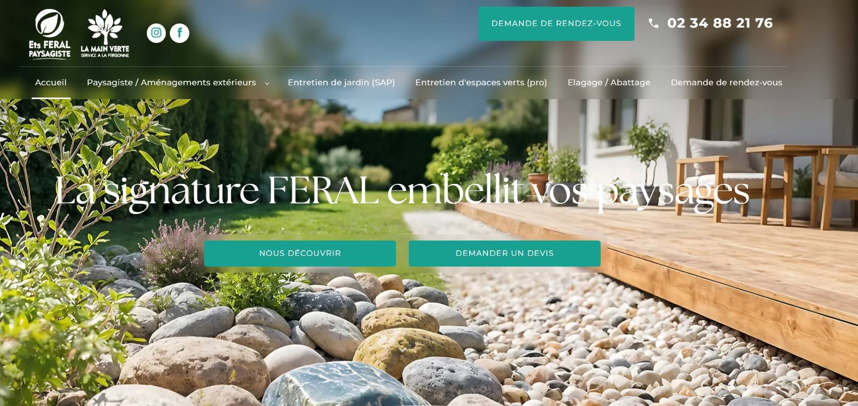  Entreprise de jardinage au Neubourg 27110 dans l'Eure certifiée service à la personne : entretien de jardins chez les particuliers avec avance immédiate du crédit d'impôt - Ets Feral Paysagiste