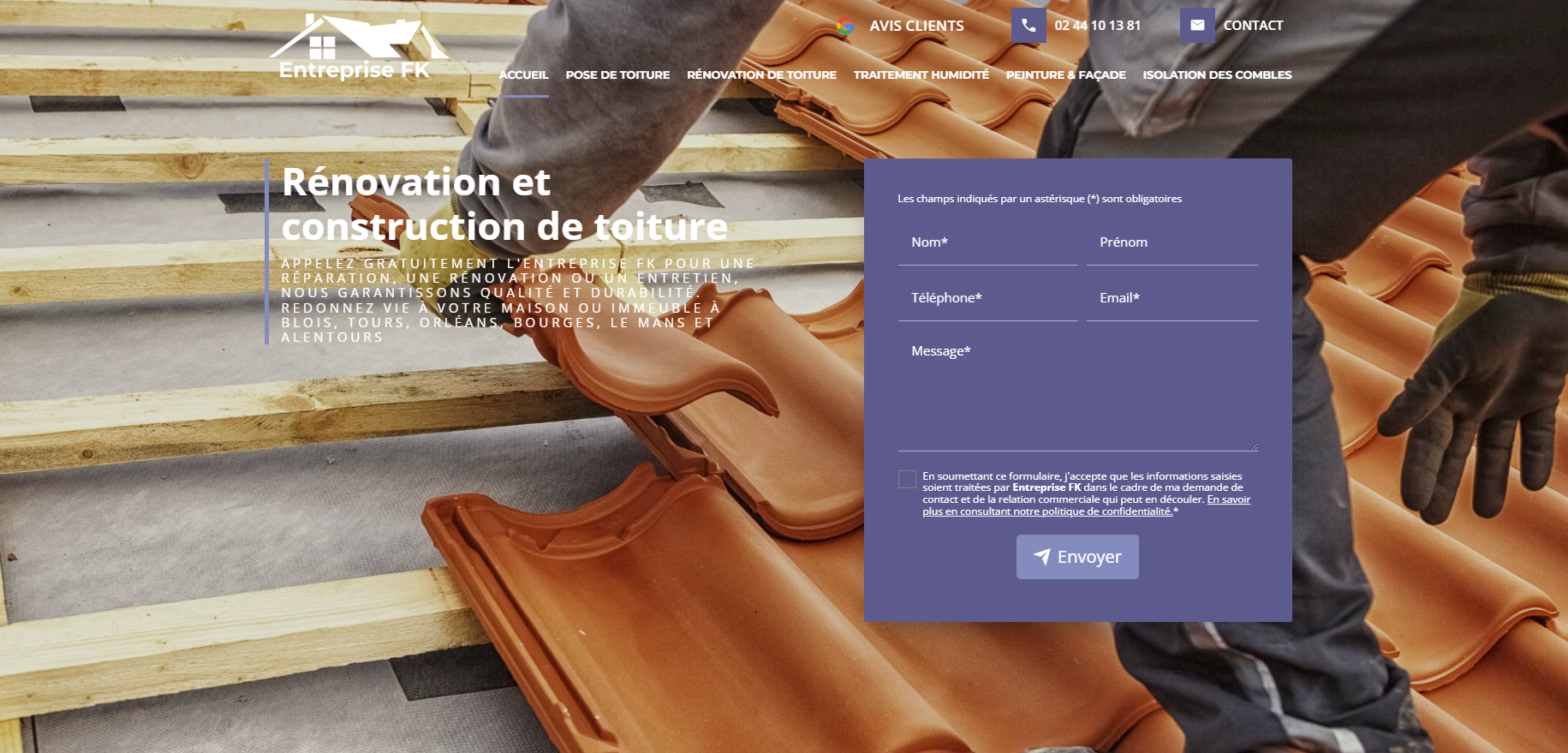 Découvrez l’Entreprise FK, couvreur à Blois, pour des travaux de toiture durables, un ravalement de façade soigné et un devis gratuit.