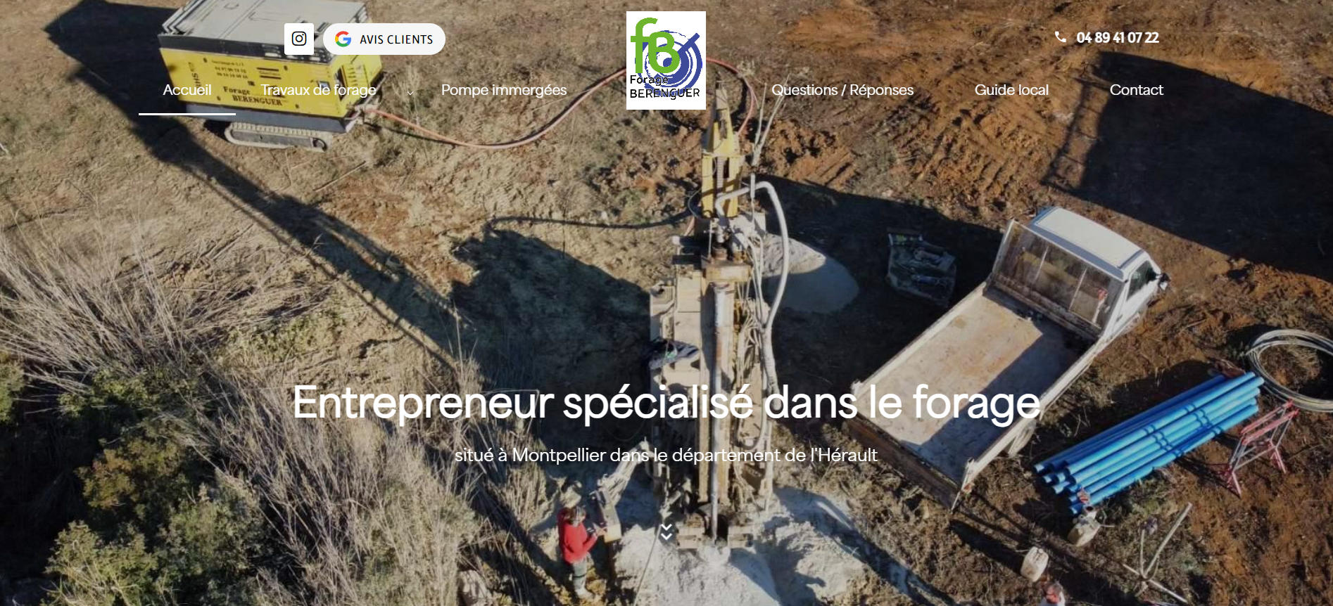Forage AEP avec installation de pompe immergées à Montpellier - FORAGES BERENGUER