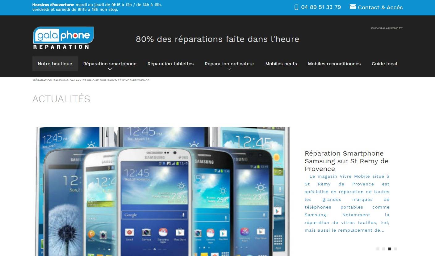 Boutique de réparations et vente de smartphones d'occasion vers Cavaillon - Gala Phone