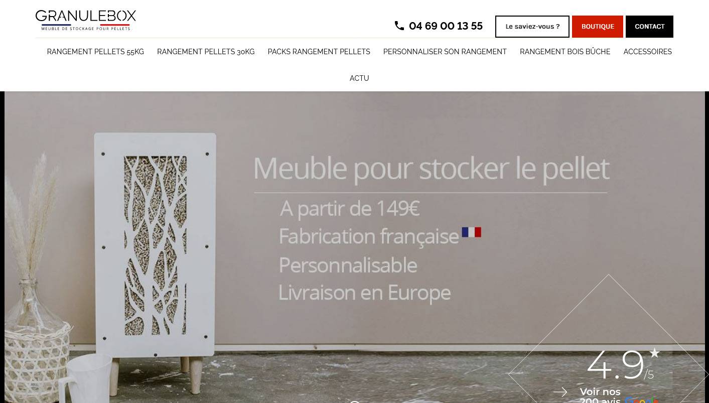 Où acheter un meuble de stockage design pour pellets à Lyon ? - Granule Box