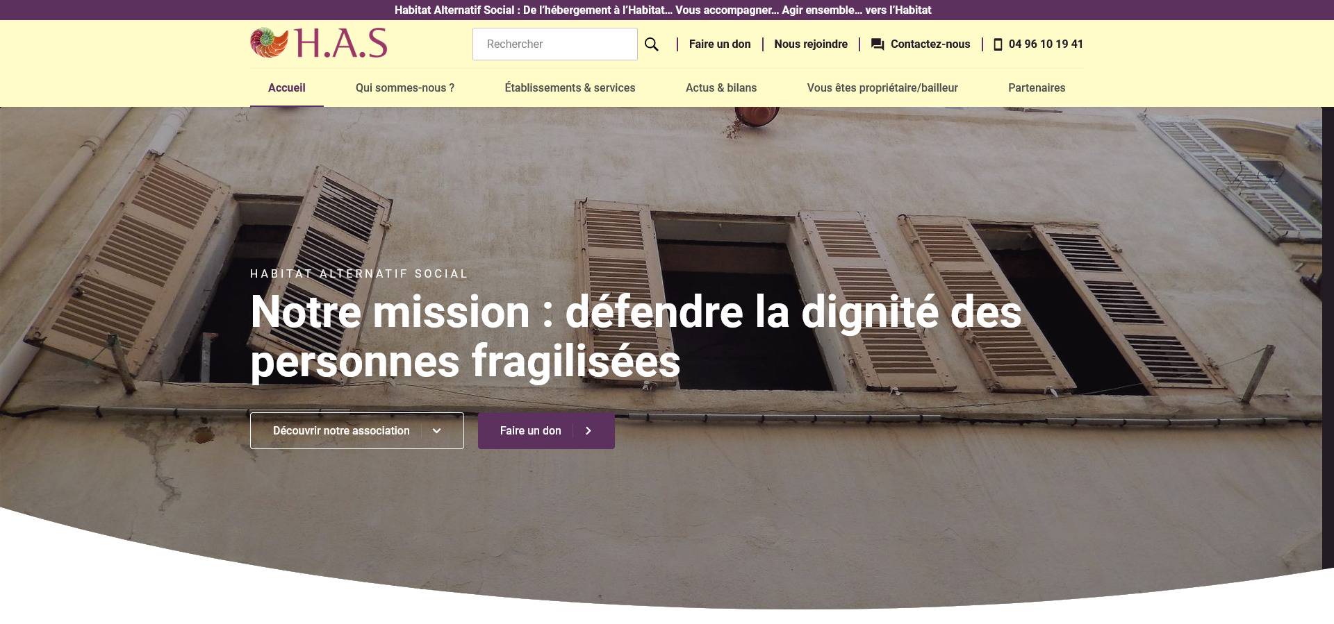 Association pour l'insertion par le logement à Marseille - Habitat Alternatif Social