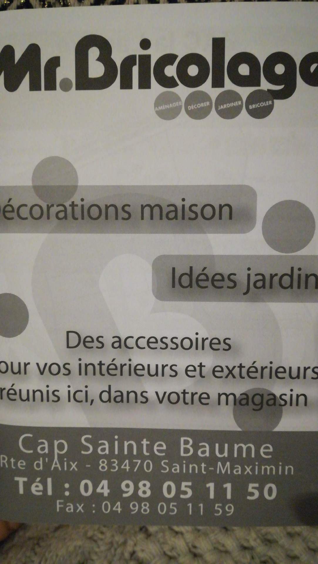 Magasin de décorations et d'accessoires pour intérieurs Saint-maximin-la-sainte-baume Monsieur Bricolage