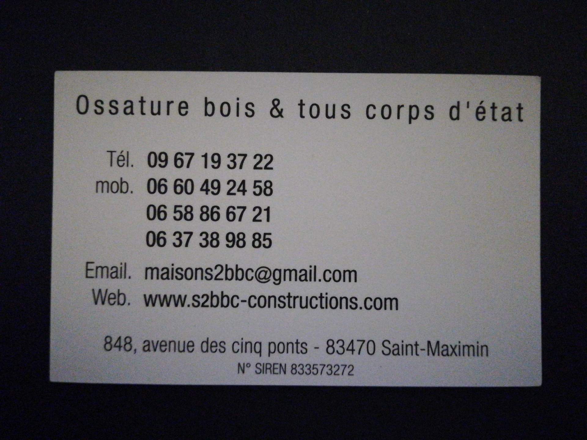 Construction Ossature bois saint Maximin S2BBC