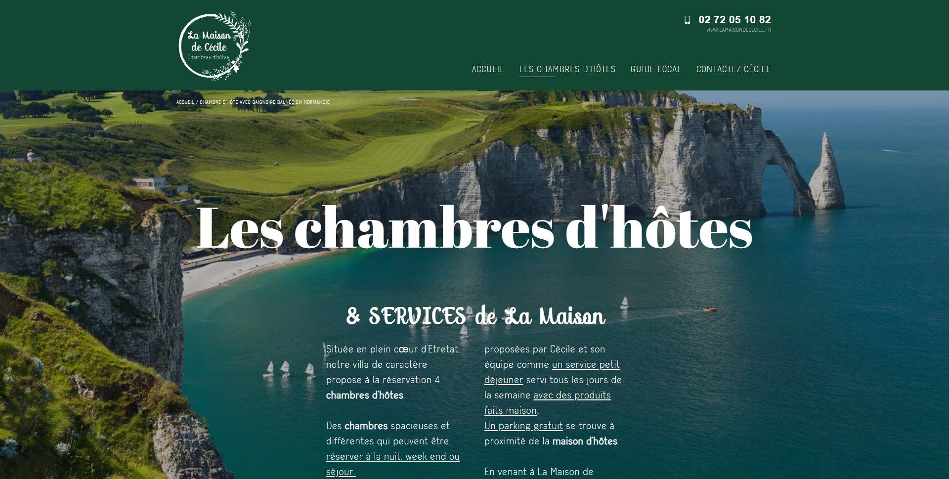 Location de chambre d'hôtes avec balnéo sur Etretat