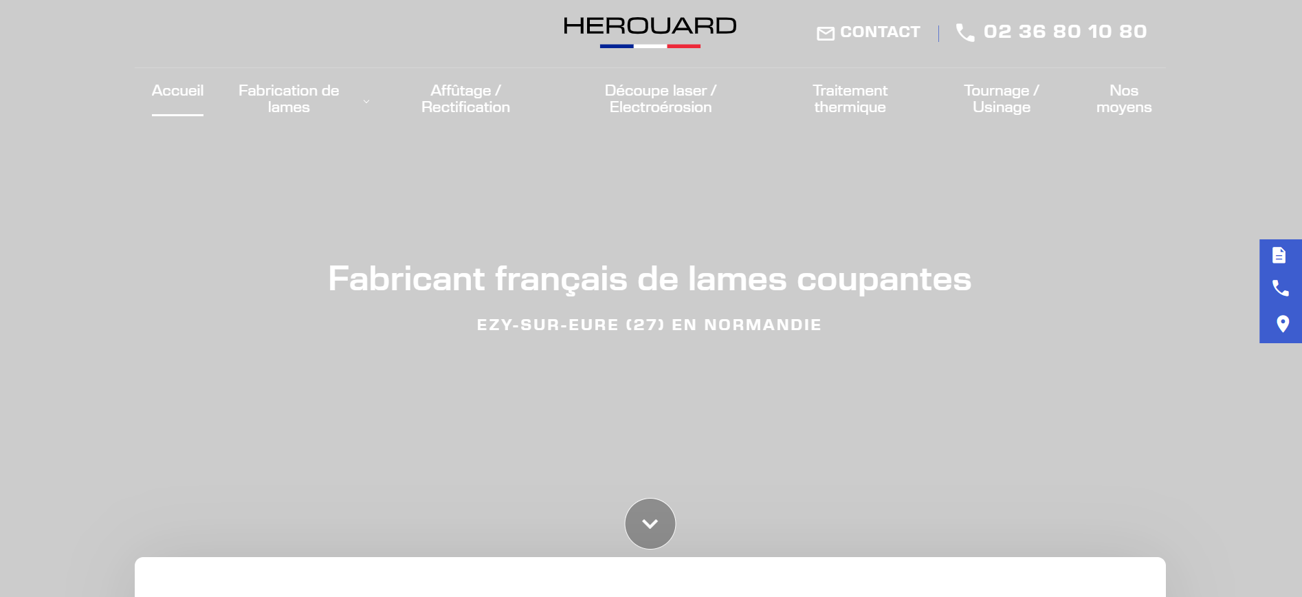 Fabricant français de lames coupantes sur-mesure pour machines ou chaines de production proche de Lyon : Hérouard