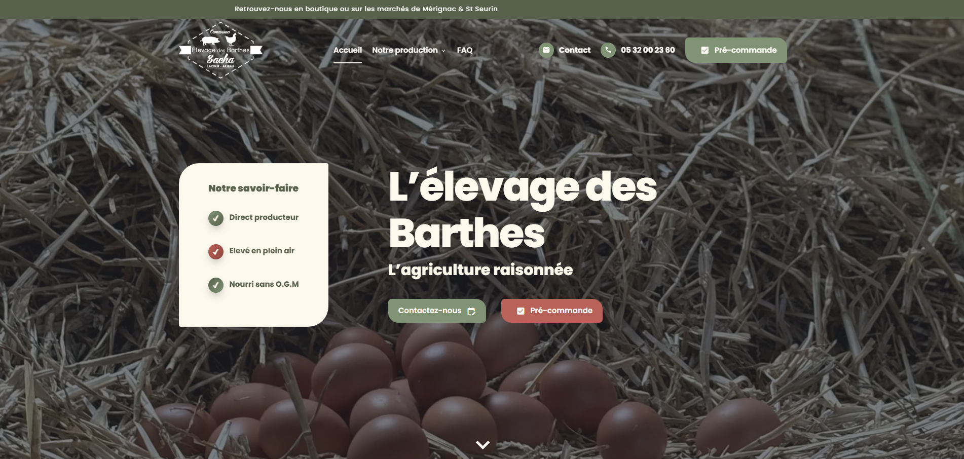 Élevage de volailles et porcs à Sadirac