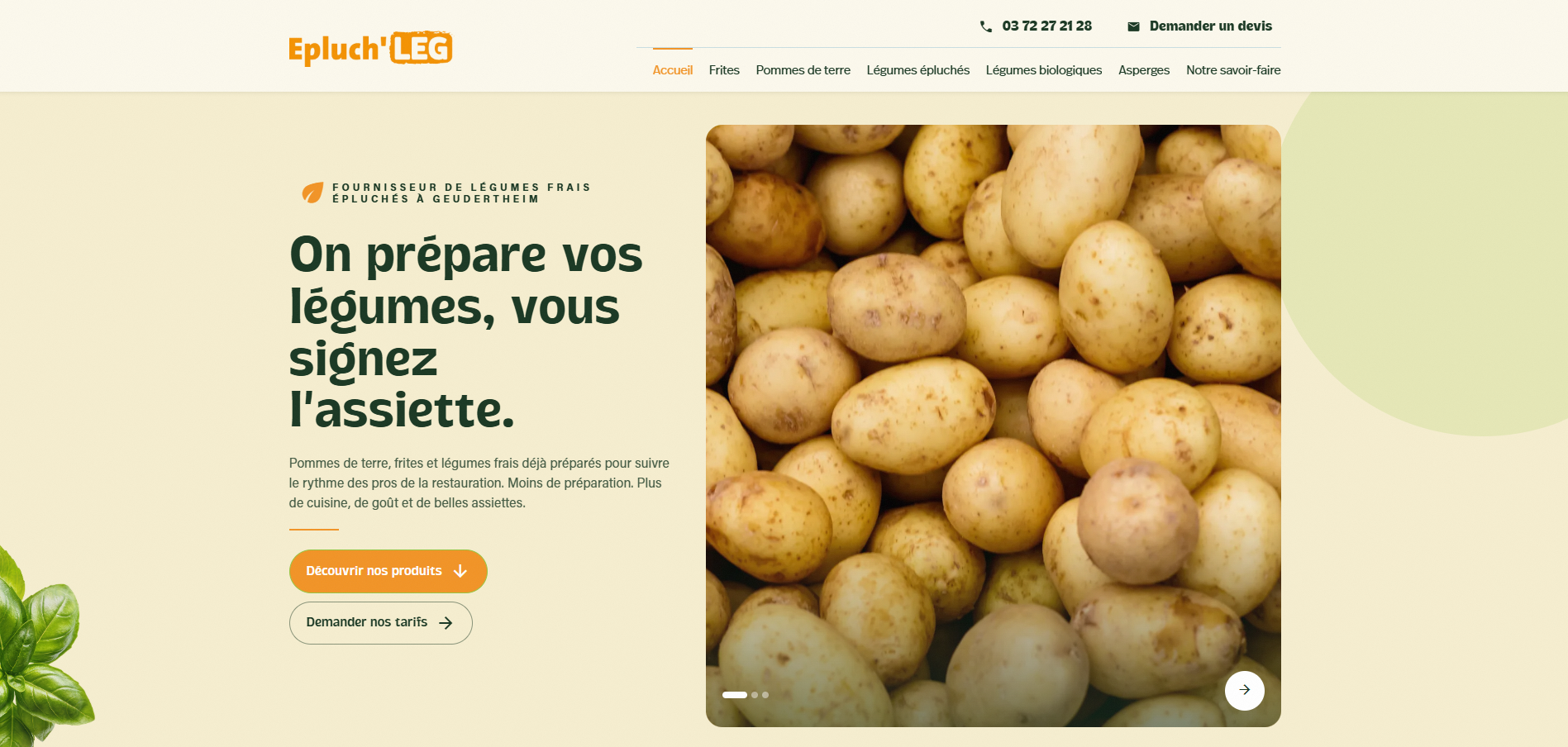 Fournisseur de légumes frais épluchés à Geudertheim