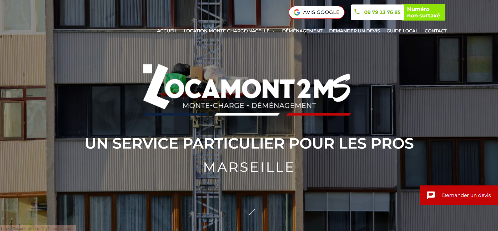 Location de monte charge pour déménagement en étage Marseille -  LOCAMONT2MS