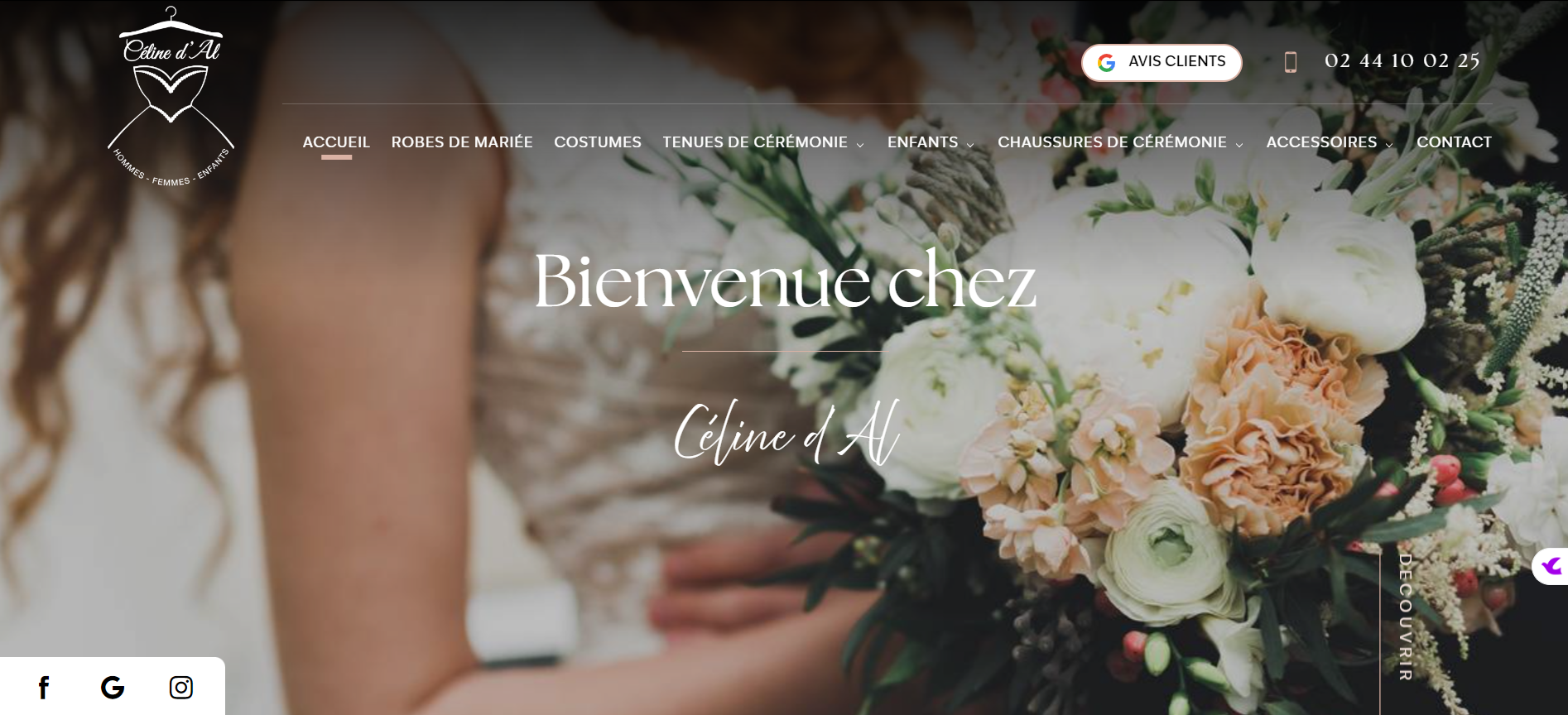 Boutique de mariage pour acheter une belle robe de mariée avec essayage et ajustement sur-mesure à Bolbec : Céline d’Al