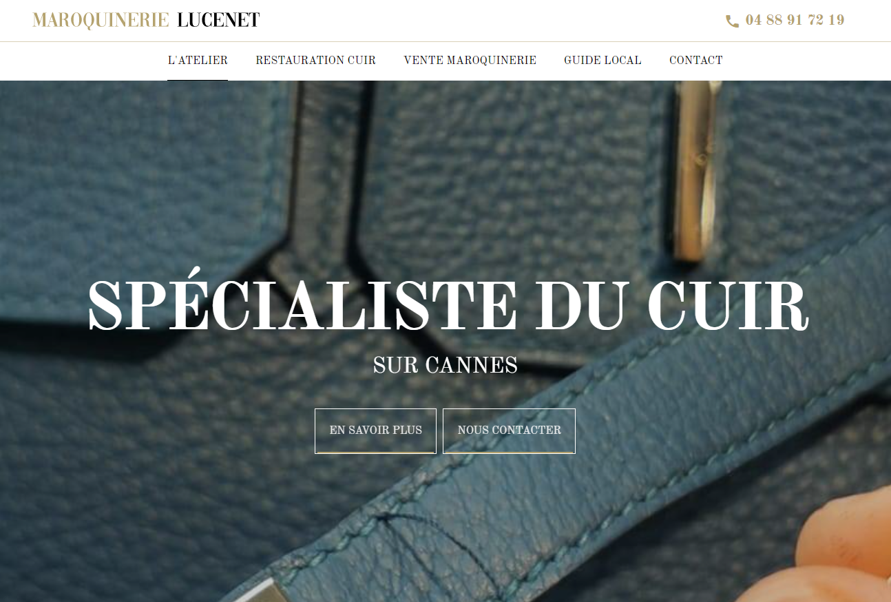 restauration de cuir dans atelier maroquinerie Cannes