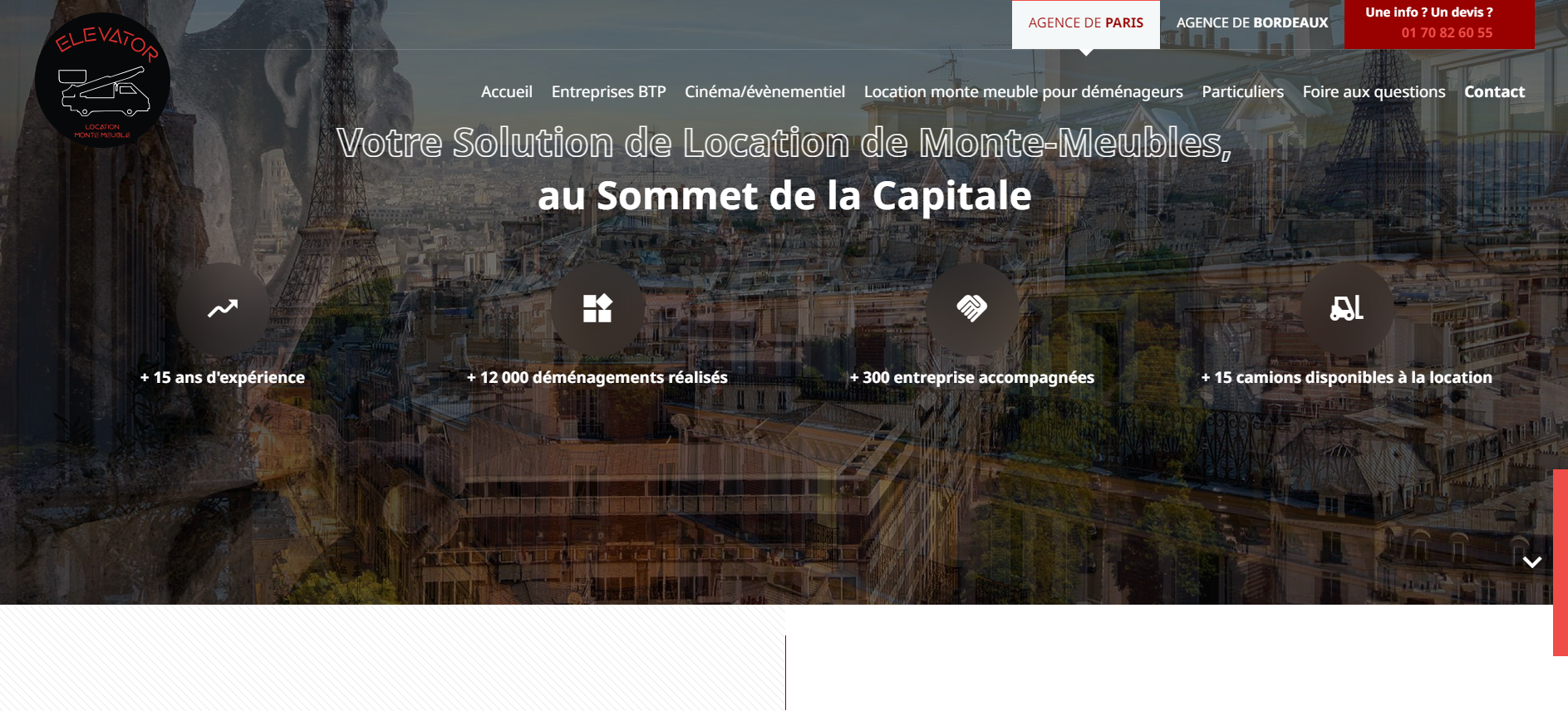 location de monte charge à Paris
