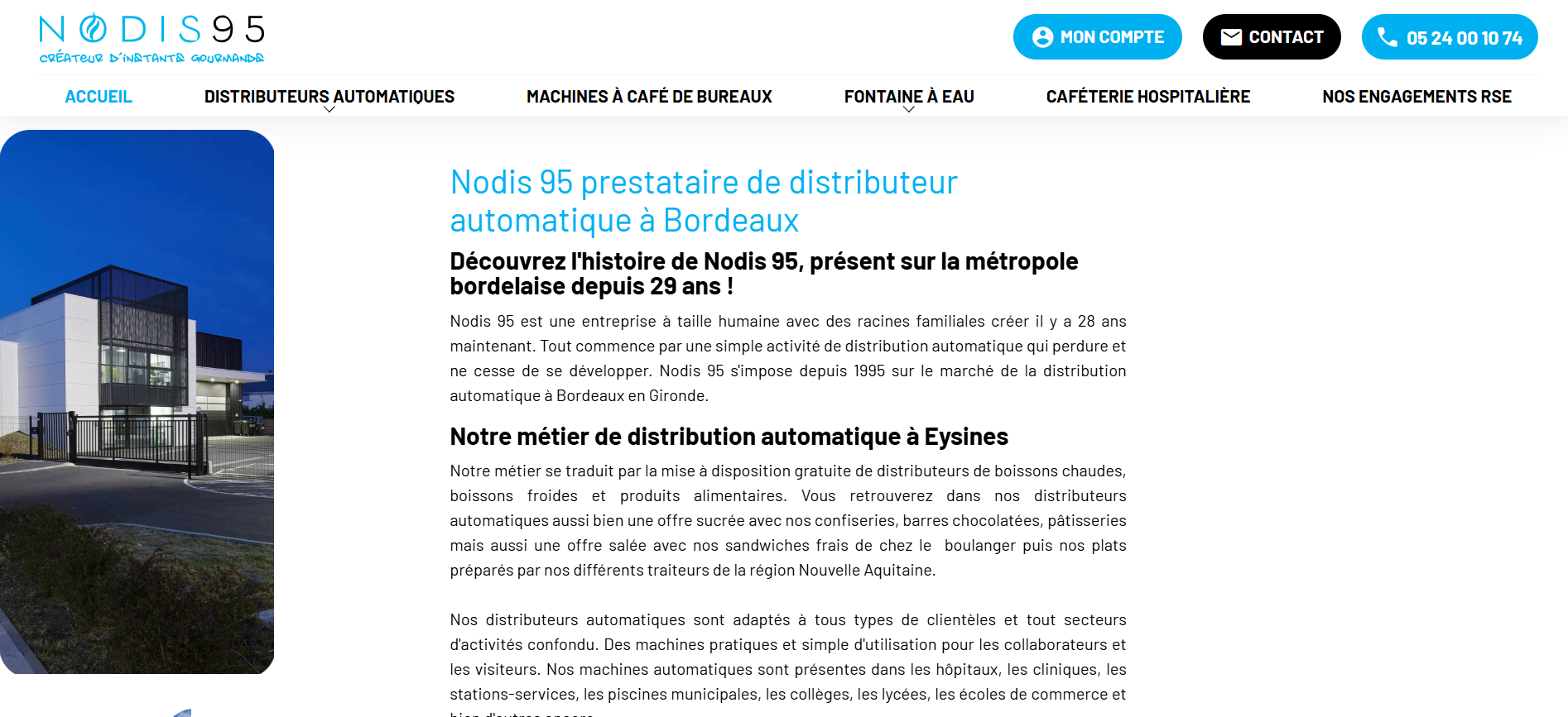 Location de fontaine à eau pas cher pour entreprise ou hôpital à Bordeaux en Gironde - Nodis 95