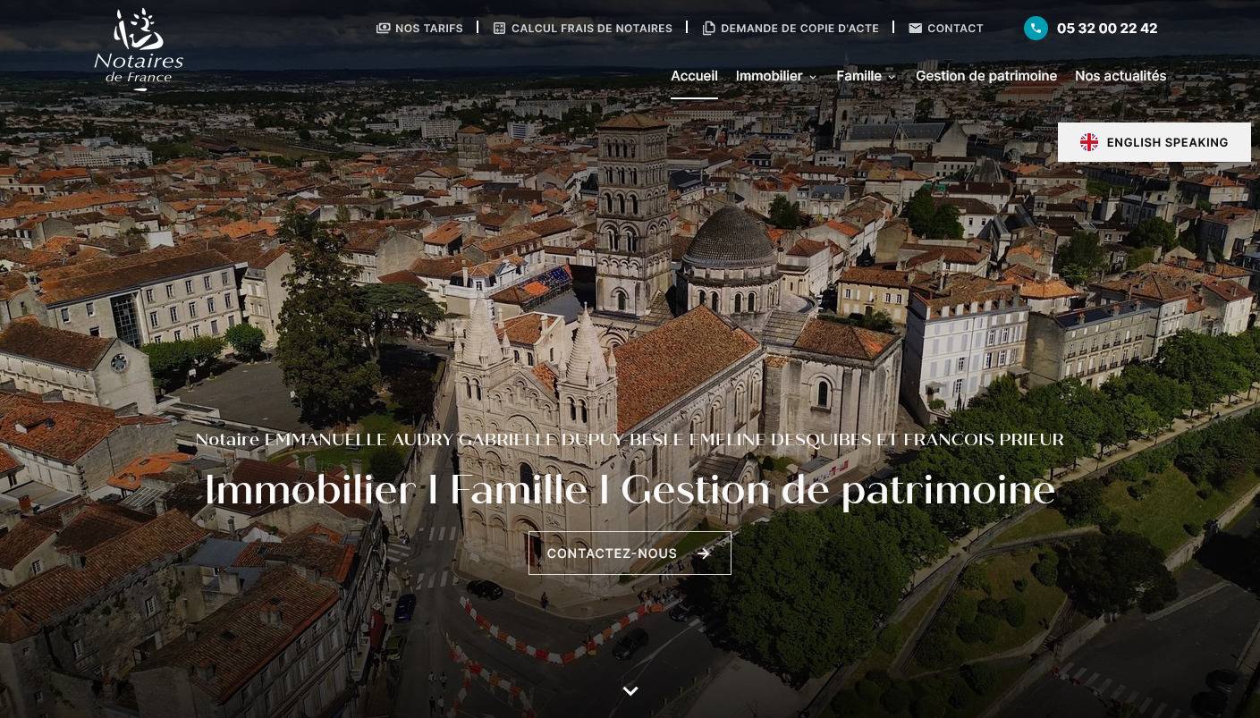 Trouver une étude notariale à Angoulême - Emmanuelle Audry, Gabrielle Dupuy-Besle, Emeline Desquibes et François Prieur