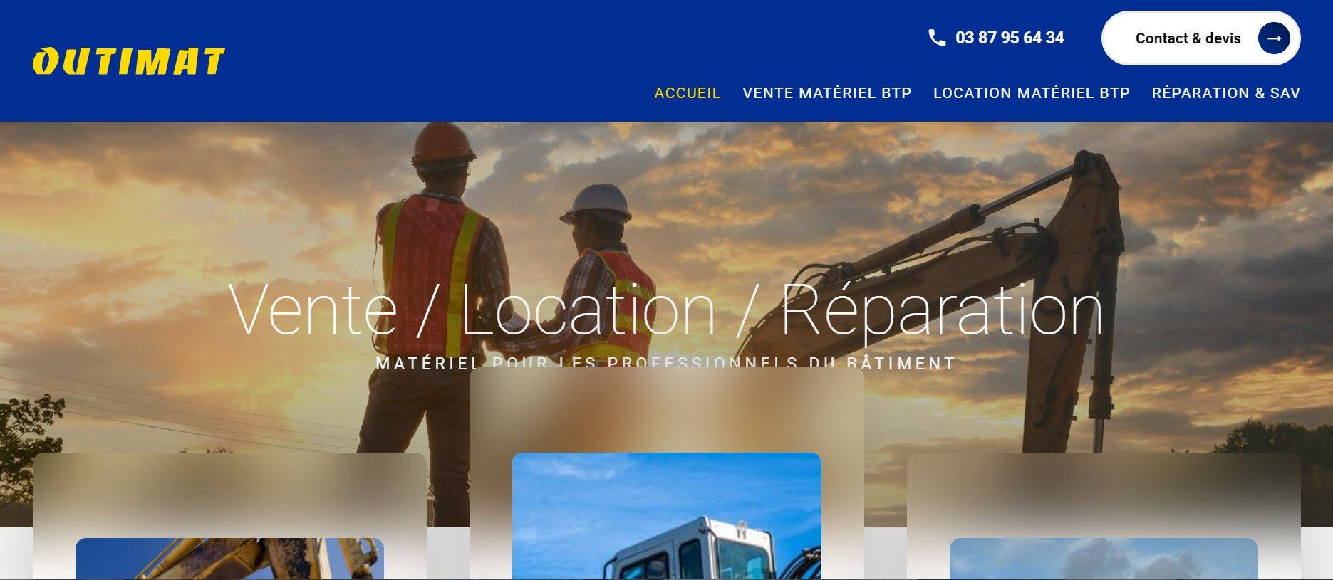 Location de matériel bâtiment et travaux publics à Sarreguemines 57 Moselle - Outimat