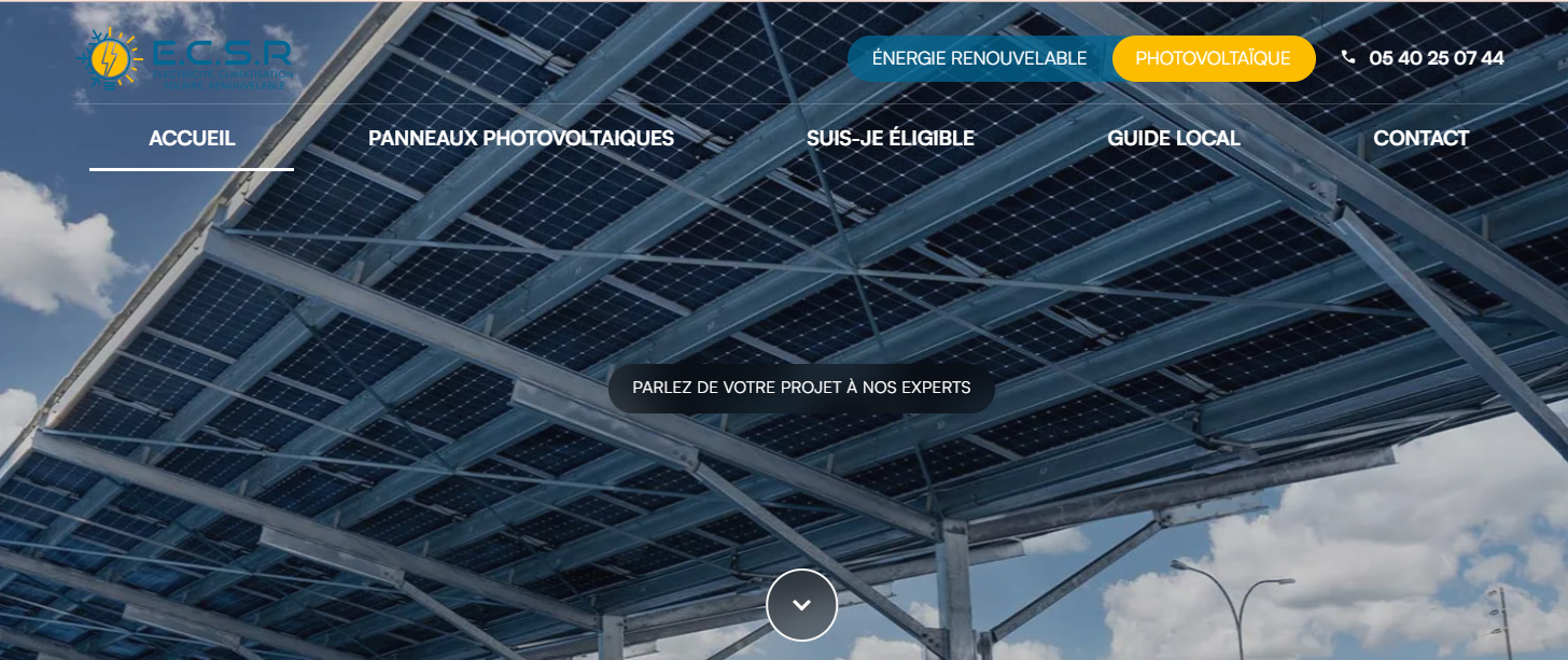 Entreprise pour la pose de panneaux photovoltaïques à Libourne ECSR 33 