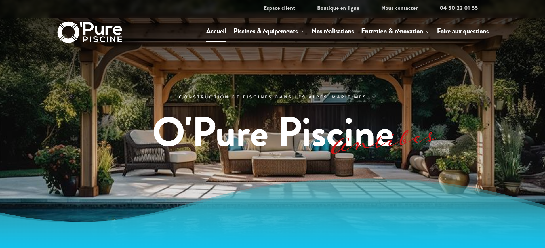Entreprise spécialisée dans la construction de piscine rectangulaire en coque polyesther enterrée avec traitement au sel à Antibes : O’ Pure Piscine