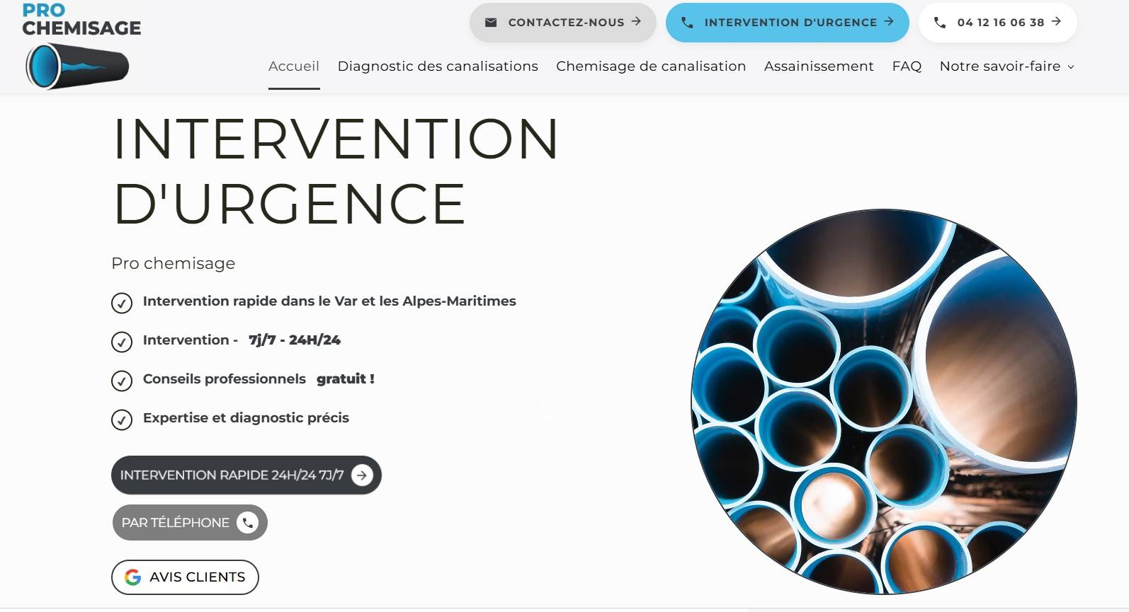 Diagnostic caméra canalisation à Nice - Pro Chemisage 