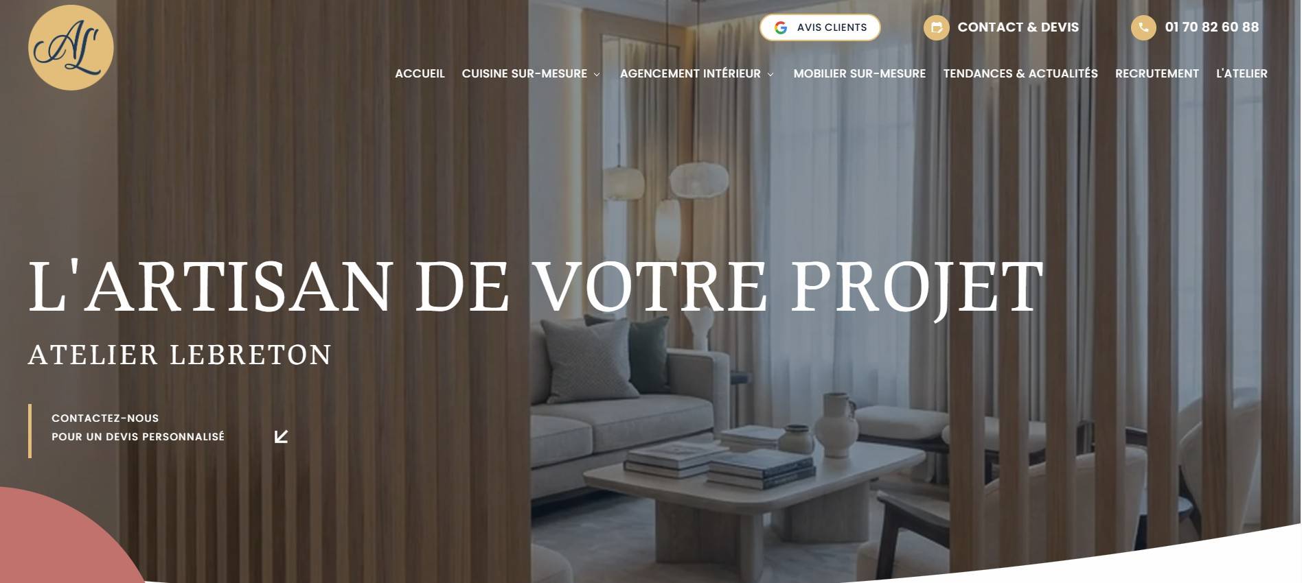 Fabricant de cuisine sur-mesure de luxe et haut-de-gamme pour particuliers et professionnels à Paris et en IDF - Atelier Lebreton