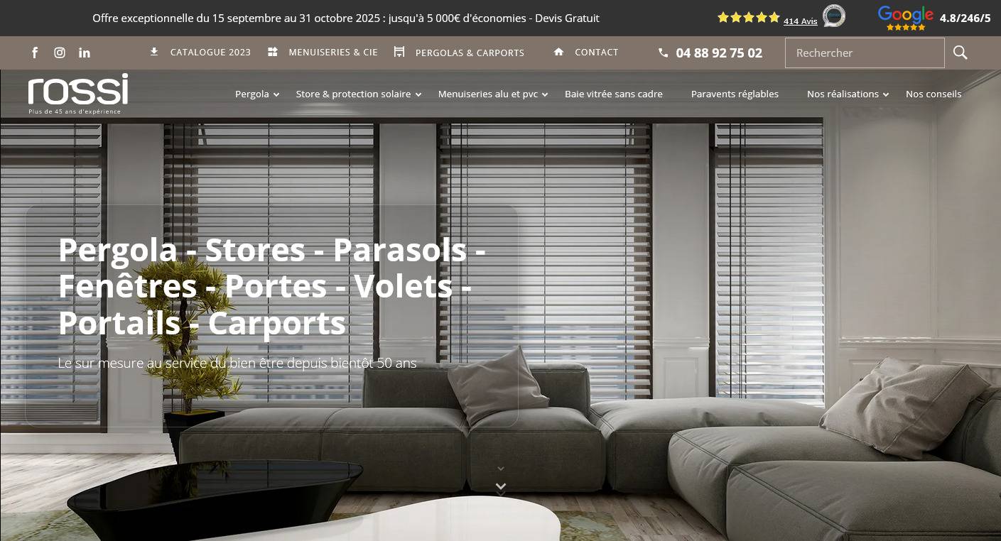 Vente et pose de pergolas pour restaurants sur la Côte d'Azur - Rossi Pro