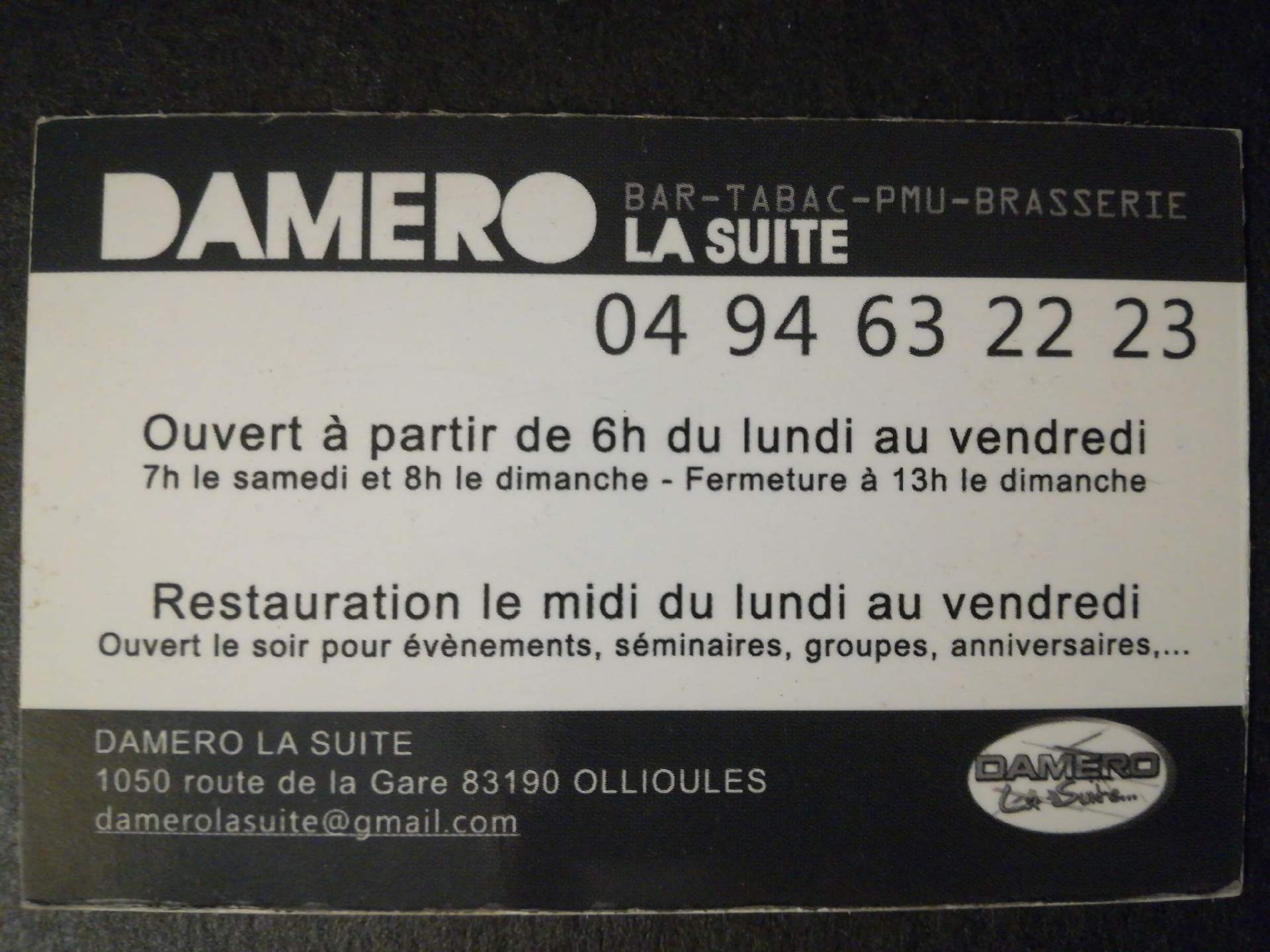 bar-tabac PMU brasserie Ollioules DAMERO LASUITE