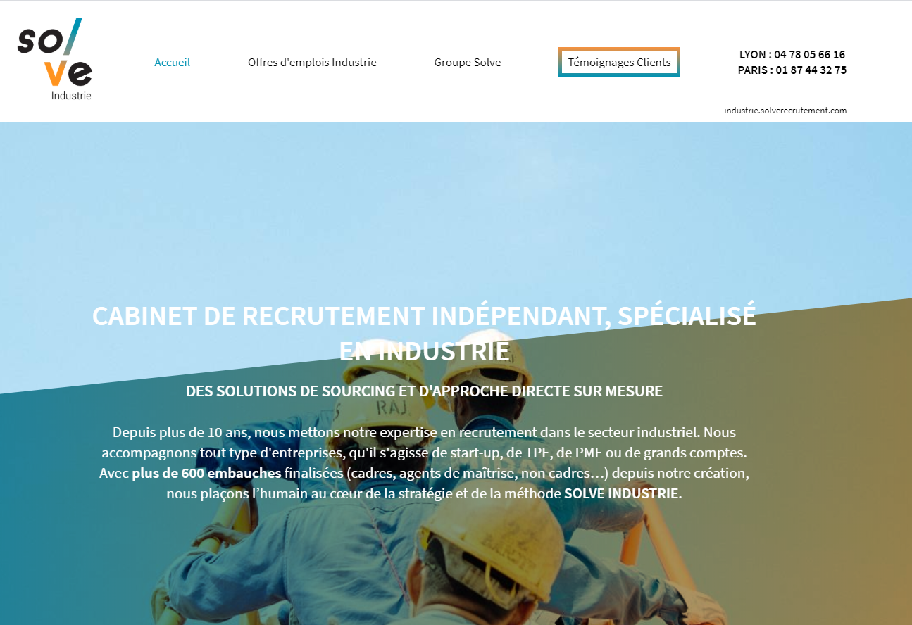 Solve Industrie, cabinet de recrutement spécialiste des métiers de l'industries à Lyon et partout en France