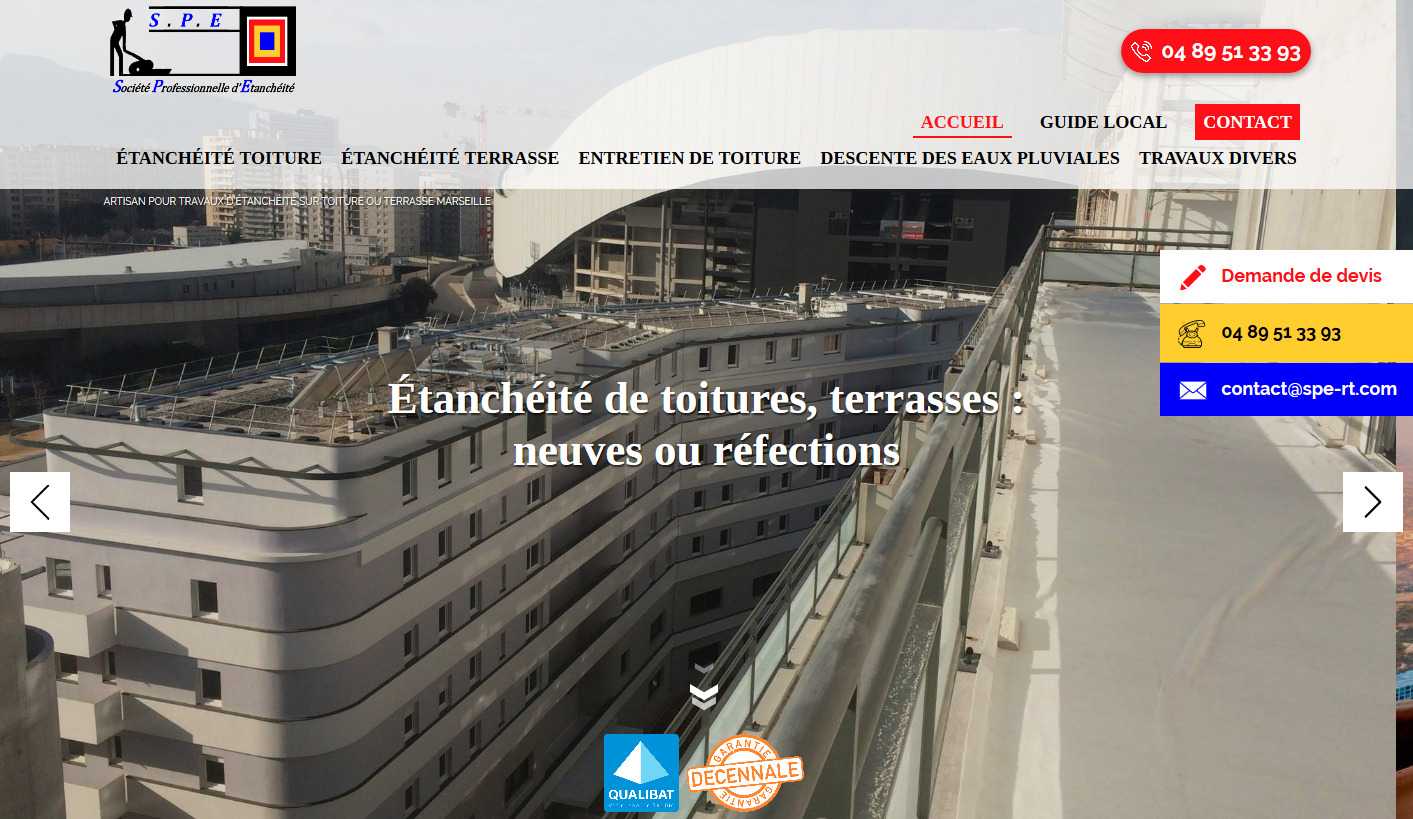 Faire réaliser des travaux d'étanchéité pour une toiture à Marseille - Société Professionnelle d'Étanchéité