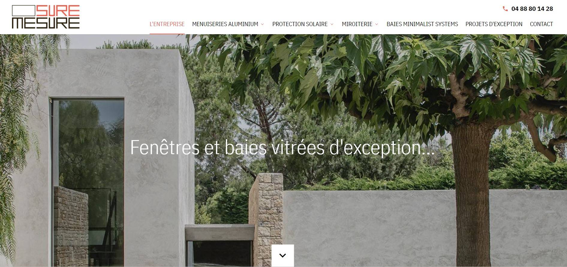 Baie vitrée minimaliste pour projet de maison d'architecte à Cannes : Sure-Mesure 