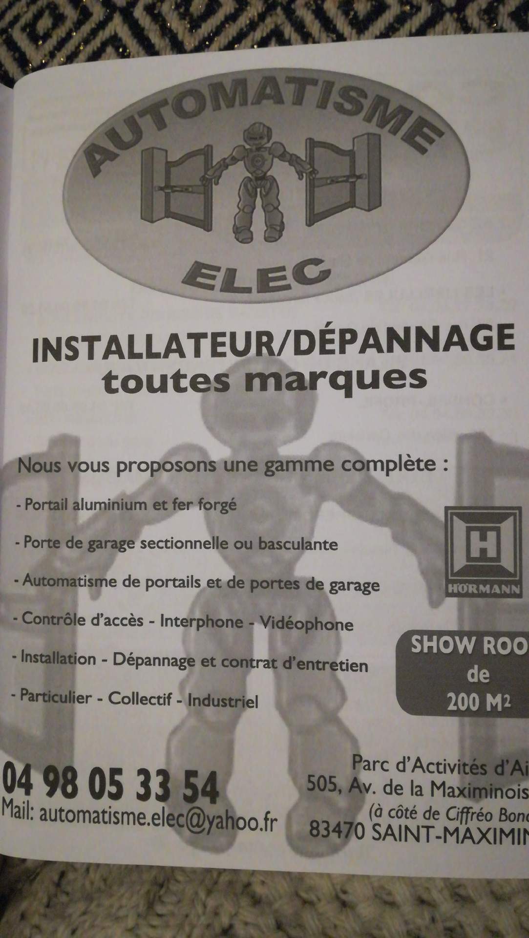 Installateur et dépanneur toutes marques de portes et portails Saint-maximin-la-sainte-baume Automatisme elec