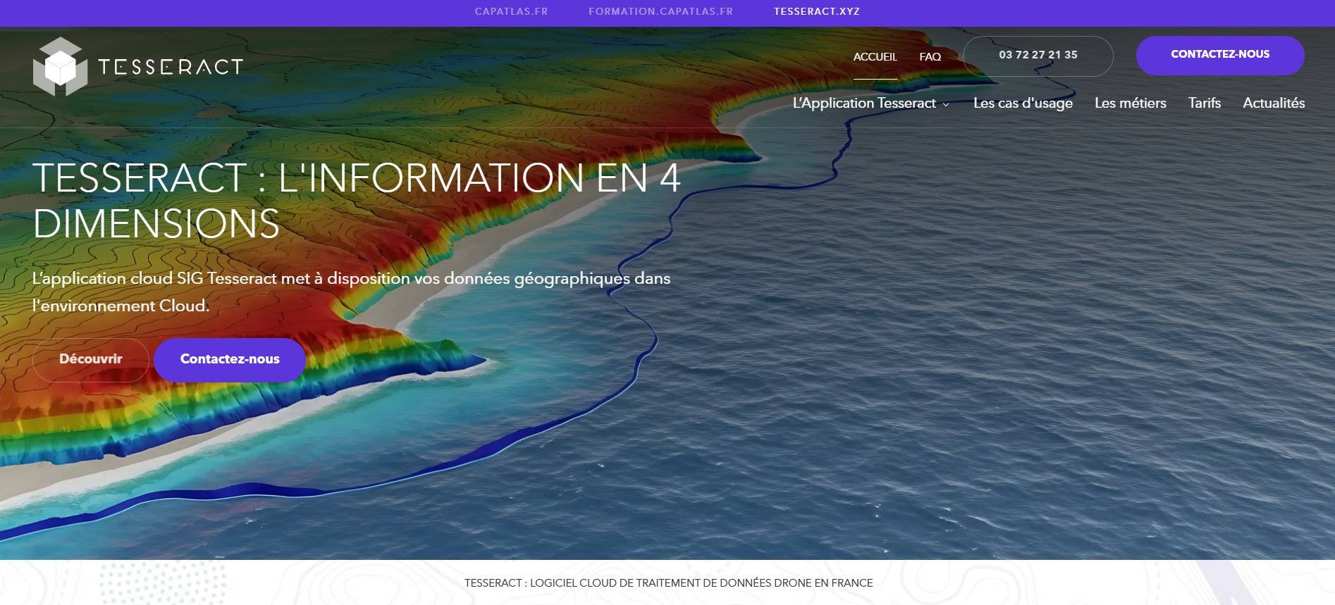 Application SIG cartographique pour le traitement de données captées par drone avec licence d'exploitation pour groupes industriels, géomètres ou télépilotes indépendants à Paris 75 en Ile-de-France : Tesseract