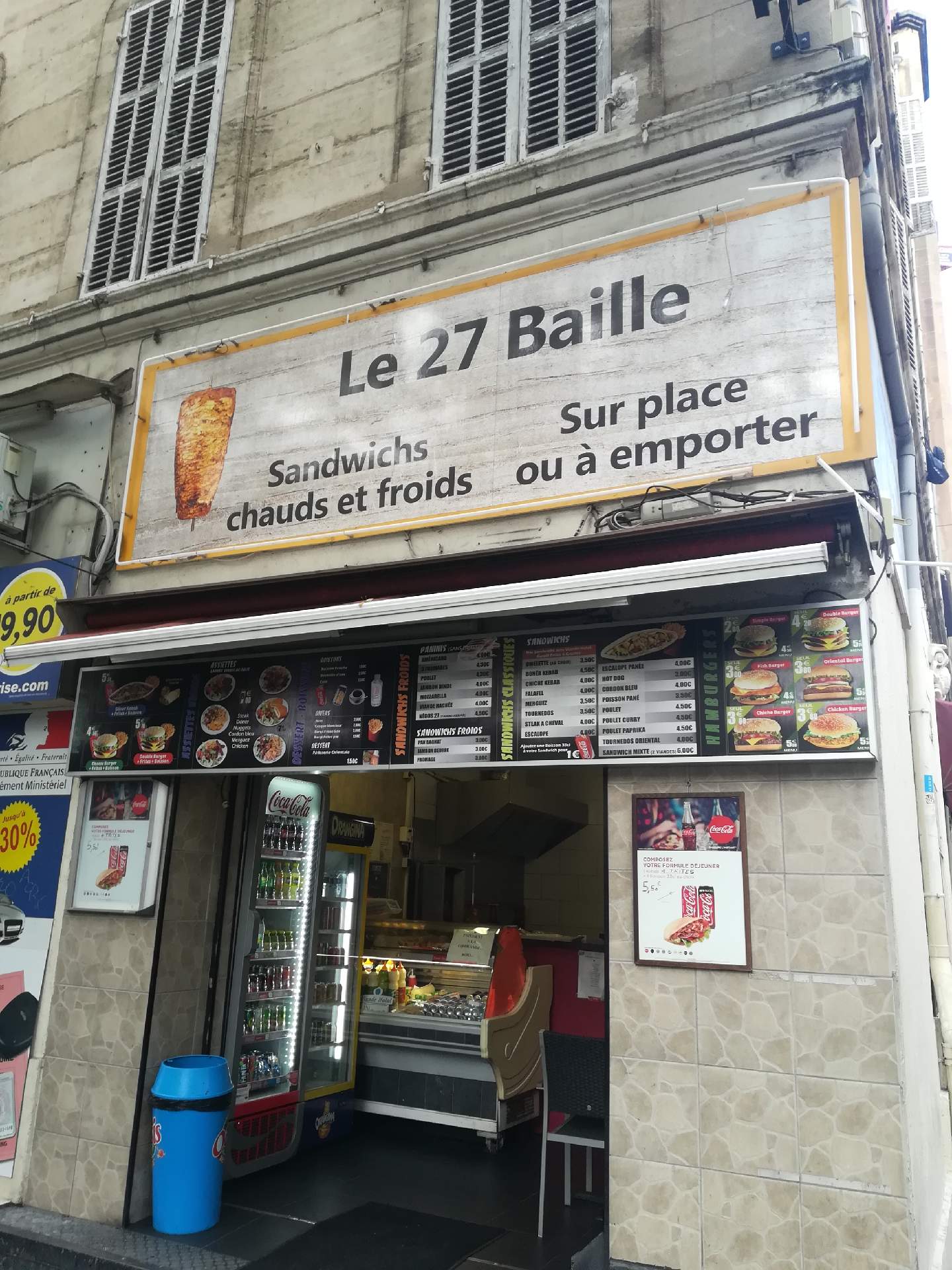 snack pour vente à emporter marseille le 27 Baille