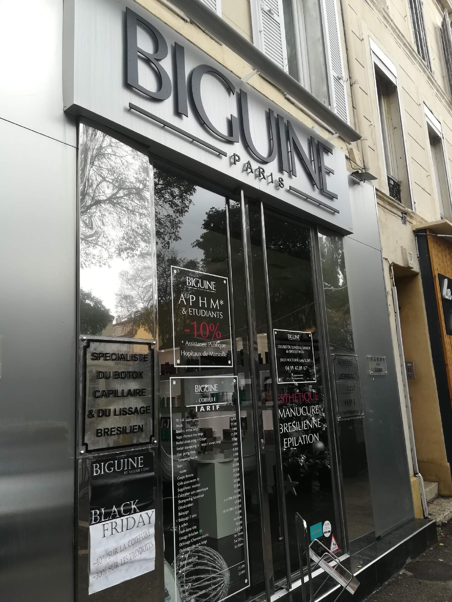 salon de coiffure pour homme et femme Marseille boulevard baille Biguine